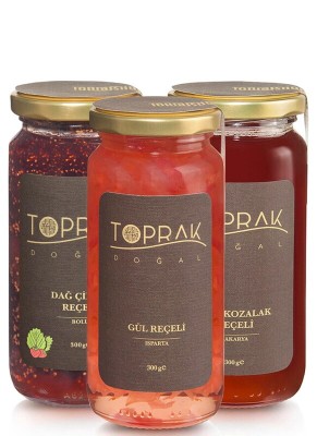 Toprak Doğal - Çam, Gül, Dağ Çileği Reçel Seti