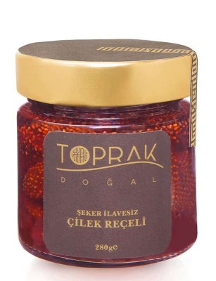 Toprak Doğal - Şekersiz Çilek Reçeli 280 G Chia Tohumlu