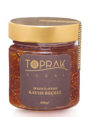 Toprak Doğal - Şekersiz Kayısı Reçeli 280 G Chia Tohumlu