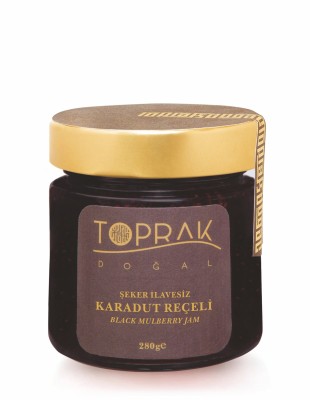 Toprak Doğal - Şekersiz Karadut Reçeli 280 g Chia Tohumlu